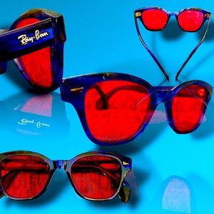 Ray Ban blue tortoise +2.5 pink progressive lens reader sunglasses